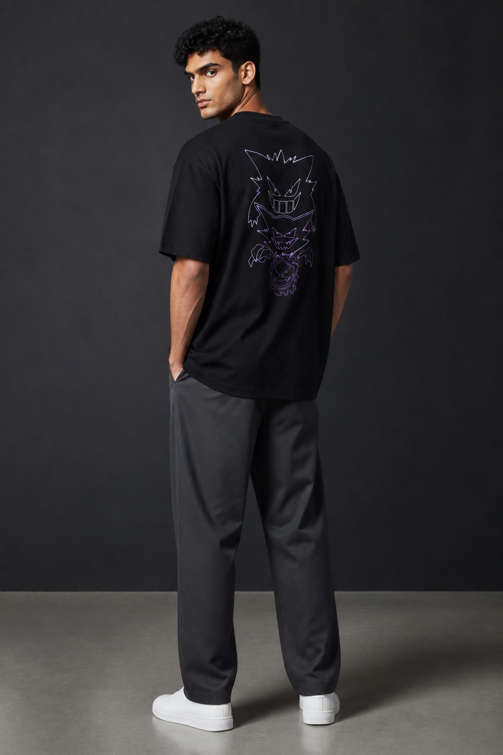 Pokémon Inspired Gastly Haunter Gengar Ghost Evolution Line Art Heavyweight Boxy Tee