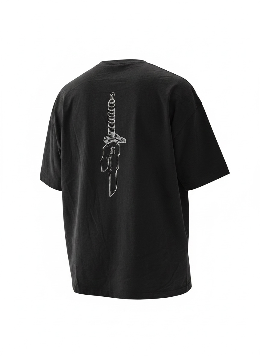 Jujutsu Kaisen Inspired Toji Inverted Spear of Heaven Metallic Embroidered Streetwear Tee