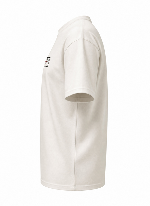 Kagurabachi Inspired "Chihiro Eyes" High-Density Embroidered Boxy Tee – White