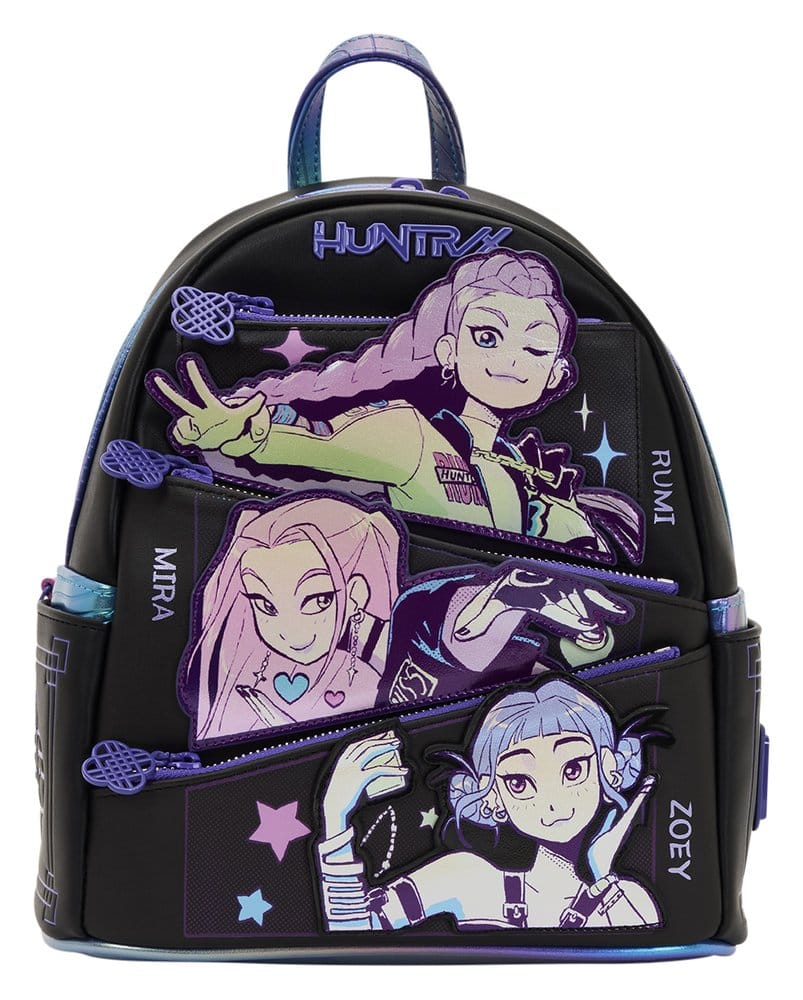 Loungefly KPop Demon Hunters Huntrix Mini Backpack with Photo Card Charm