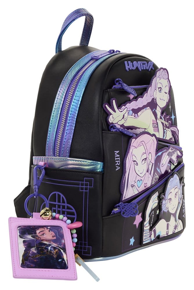 Loungefly KPop Demon Hunters Huntrix Mini Backpack with Photo Card Charm